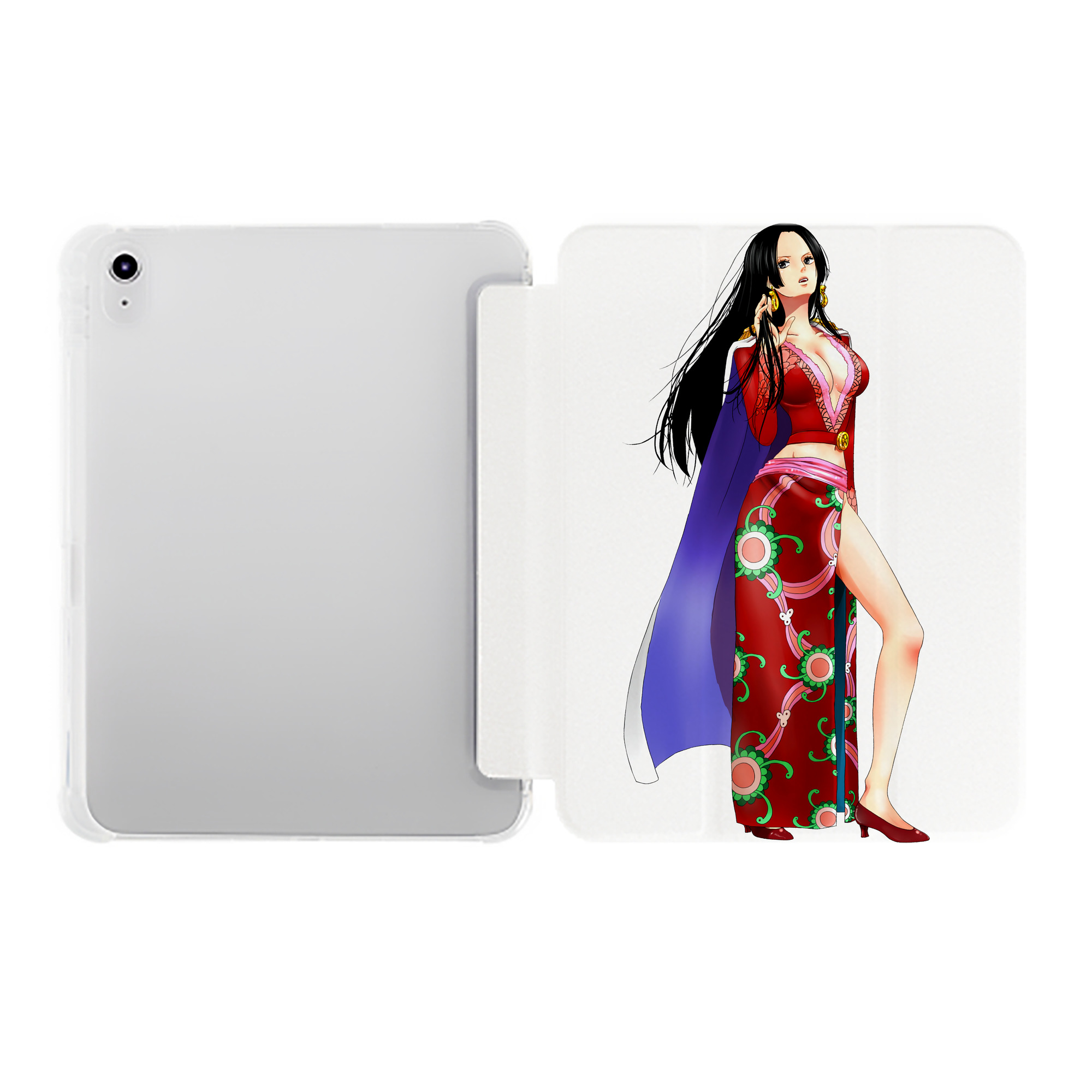 （画像用） ワンピース ボア・ハンコック ONE PIECE Boa·Hancock IPad ケース ペン収納付き 三つ折りスタンド PUレザー×シリコン 対応機種9.5/10.5/10.9インチ